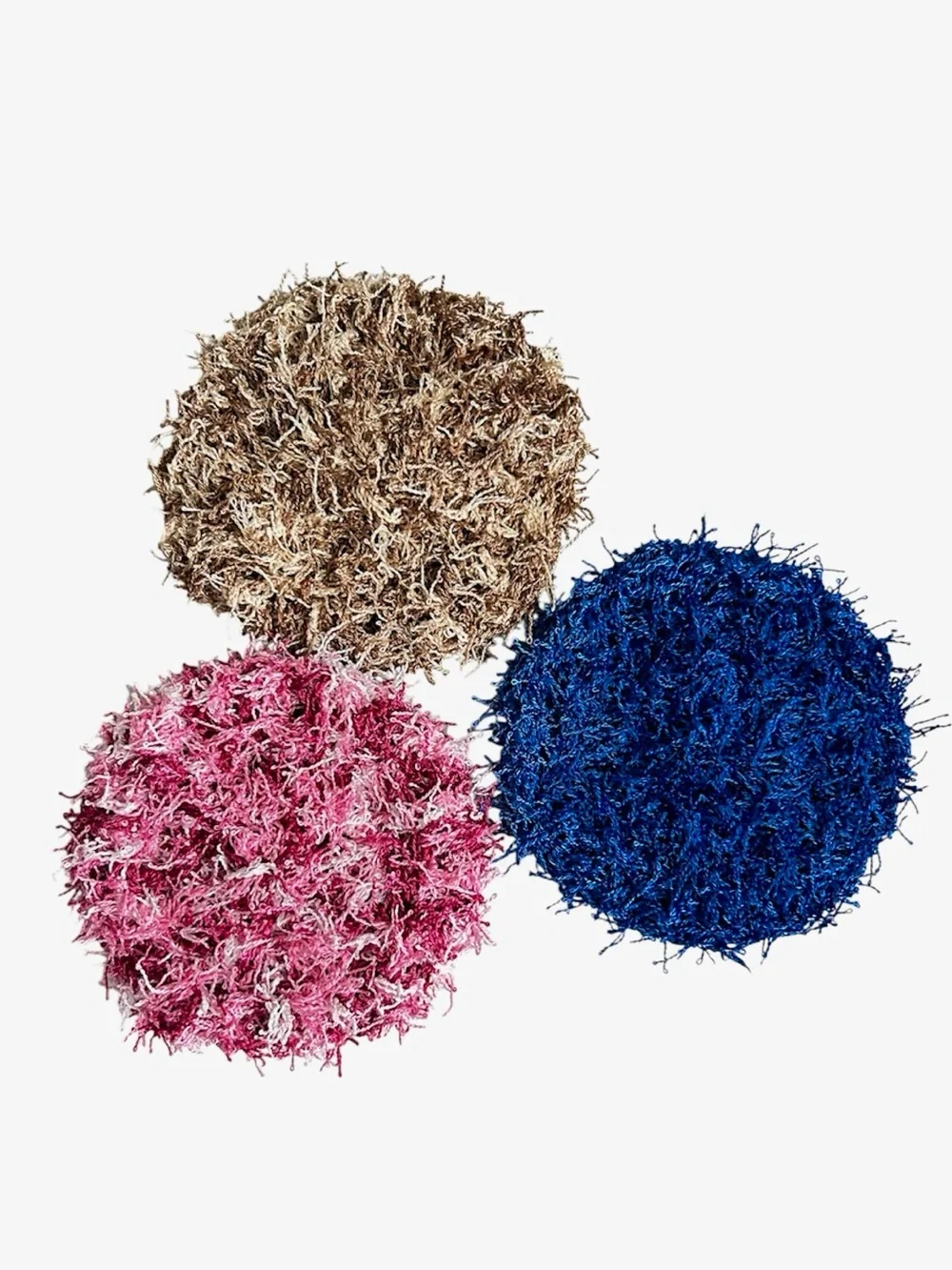 Hand Crafted Colorful Exfoliating Spa Reusable Scrubbing Pads Crochet Polyester